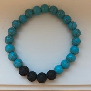 Turquoise Howlite Lava Bead Diffuser Bracelet